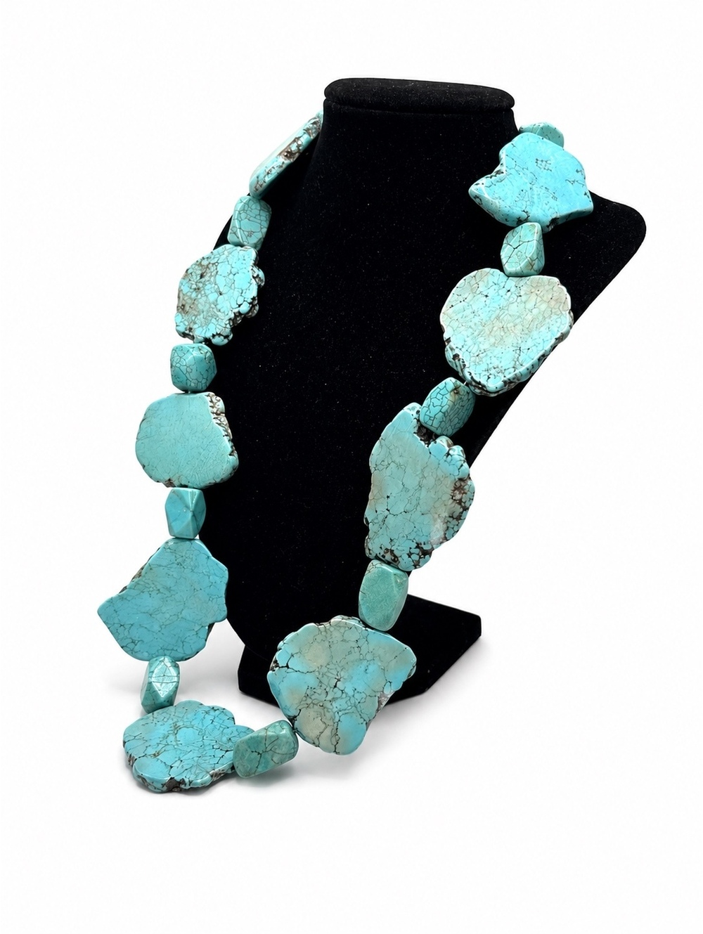 Jewelry By GG Turquoise Nugget Howlite 13" Beaded Necklace - Picture 3 of 3